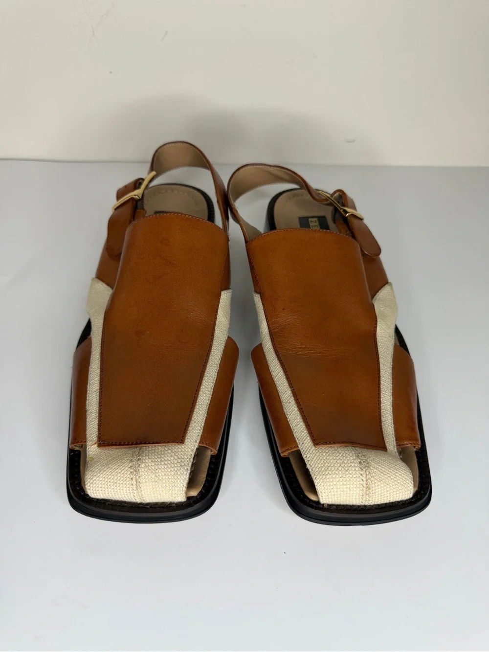 Zengara Sandals Vintage Fisherman Strappy Tan Brown Leather Shoes Mens Size 9M